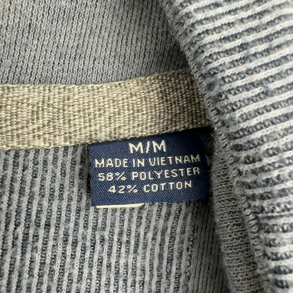 Tommy Bahama Pullover‎ Mens M Blue Cotton Blend Mock Neck Quarter Button Casual